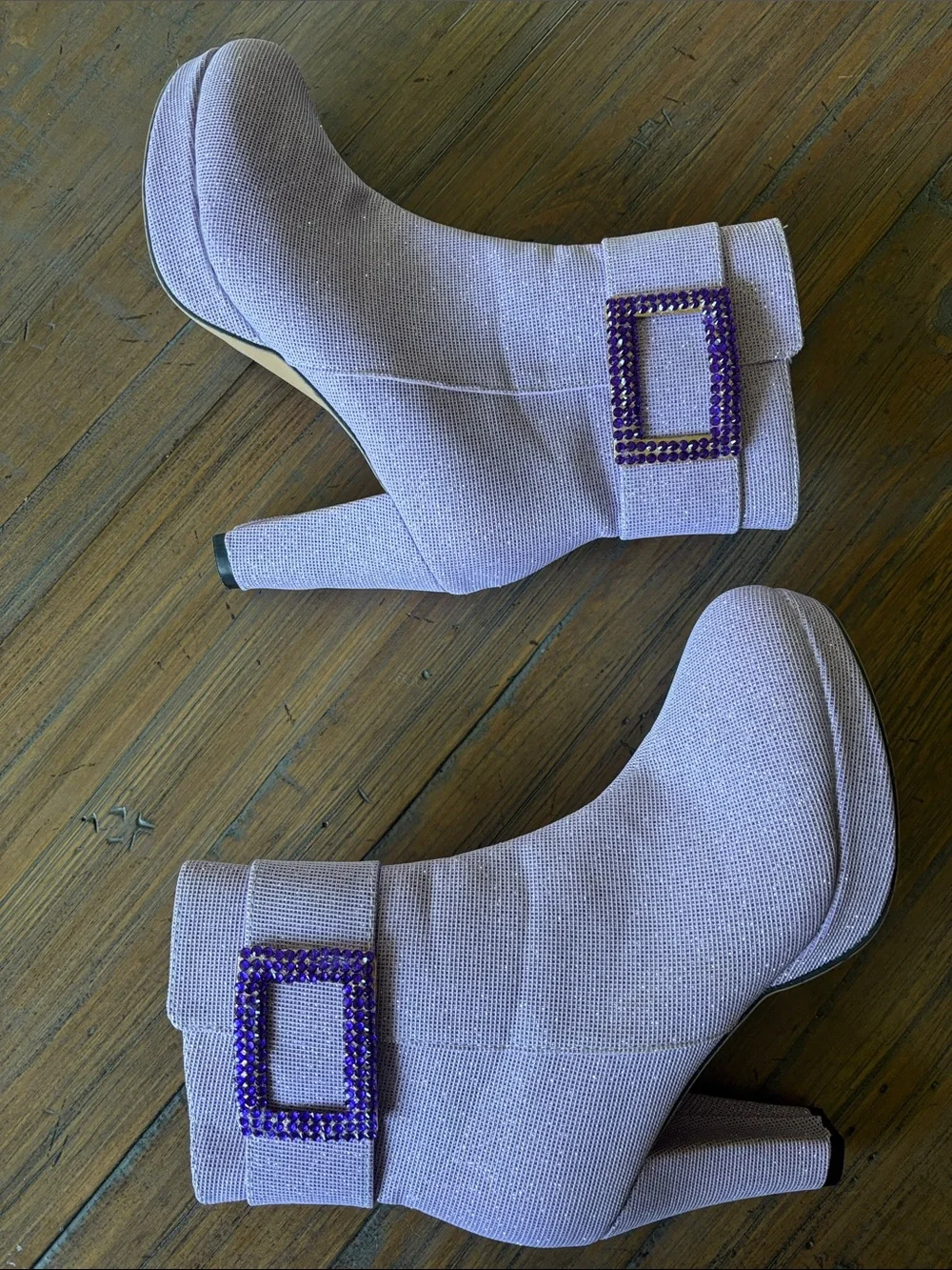 Light purple size 38 soarkle heeled ankle boots